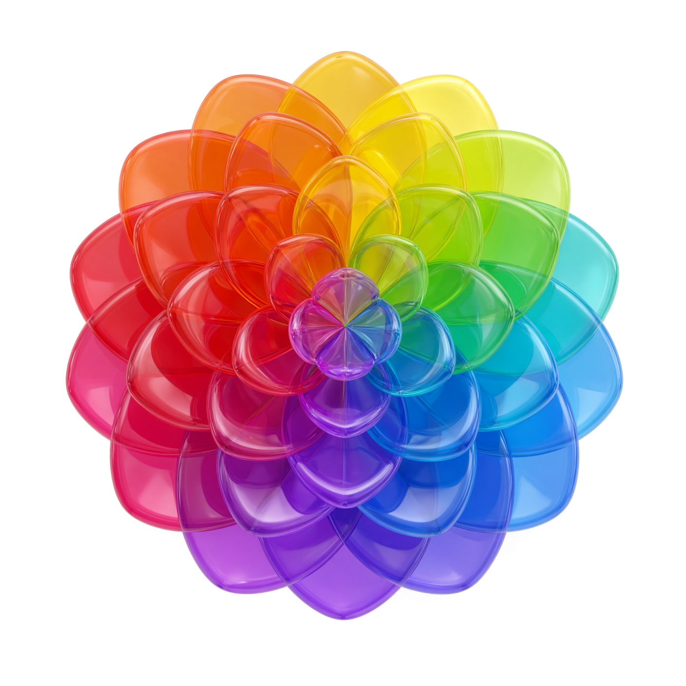 Translucent rainbow flower — a stand-in for a photo library